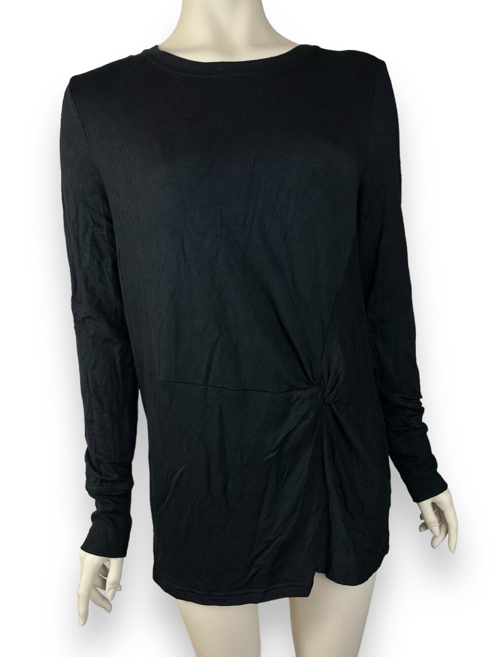 Athleta Tunic Top Women's Small Twist Knot Long Sleeve Black Nirvana Athleisure
